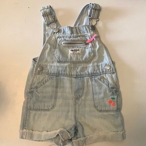 OshKosh baby girl jean overalls 12-18 months GUC